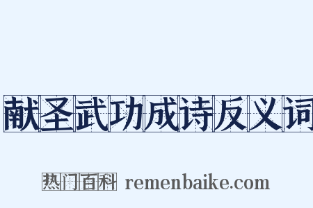 献圣武功成诗反义词是什么意思的图片